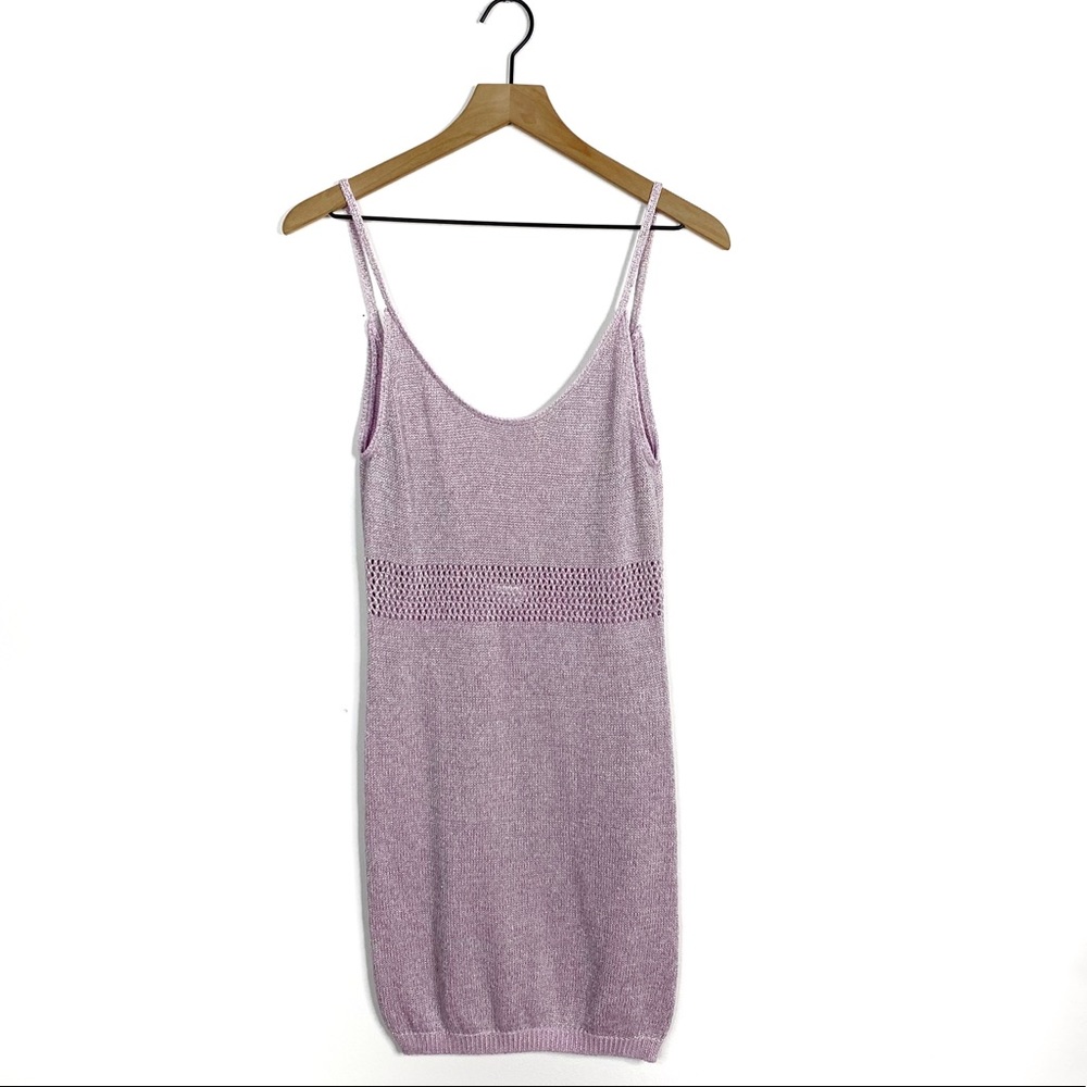 Lovers + Friends Crochet Knit Lavender Mini Dress